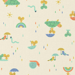 Printed Cotton TORTA Ecru / Green